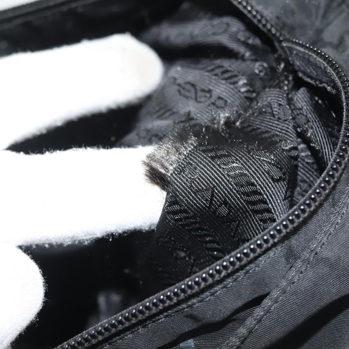 PRADA Shoulder Bag Nylon Black Silver Auth ki5954