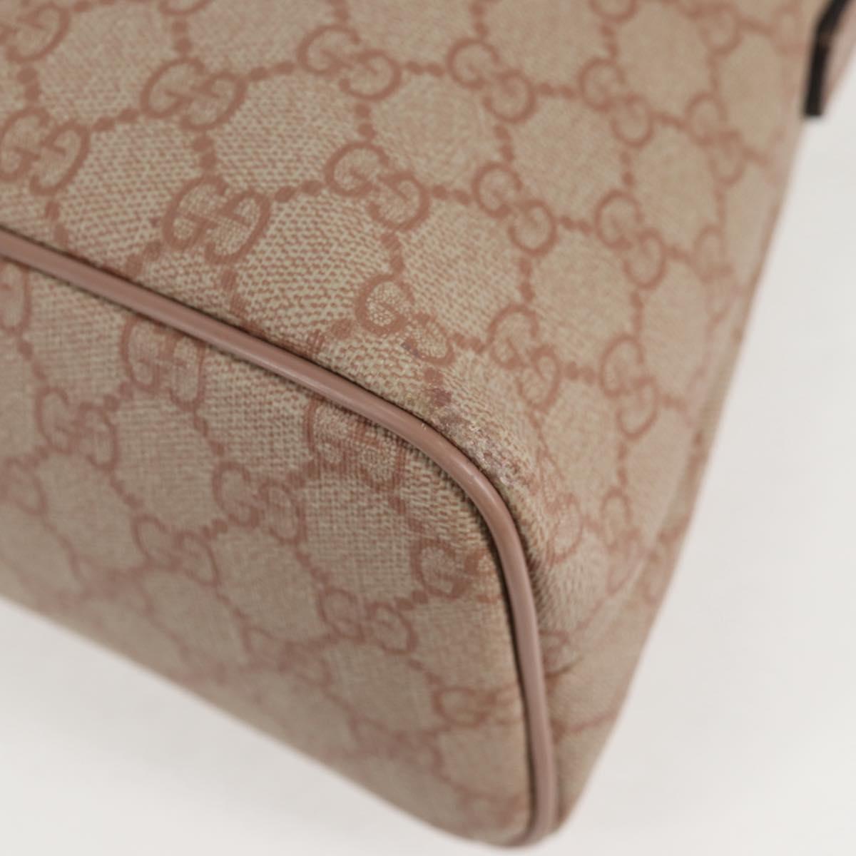 GUCCI GG Supreme Hand Bag PVC 2way Pink Gold 353440 Auth ki5957