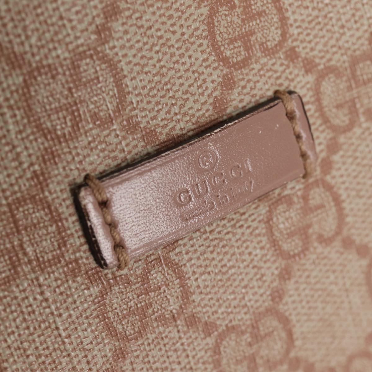 GUCCI GG Supreme Hand Bag PVC 2way Pink Gold 353440 Auth ki5957