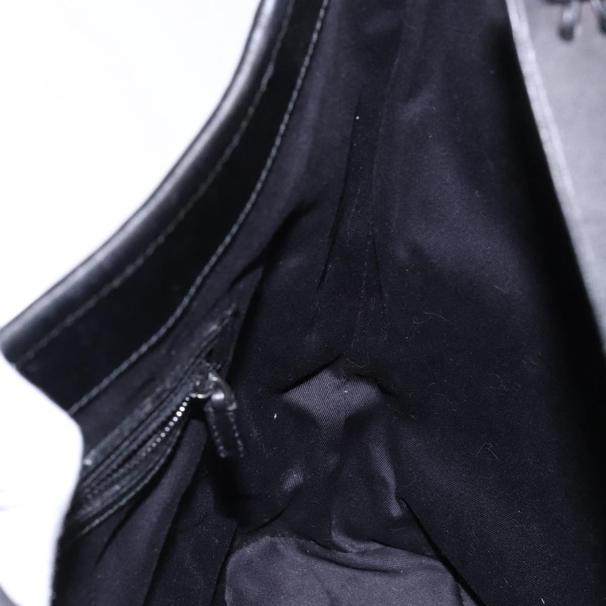 GUCCI GG Canvas Shoulder Bag Black Silver 106242 Auth ki5969