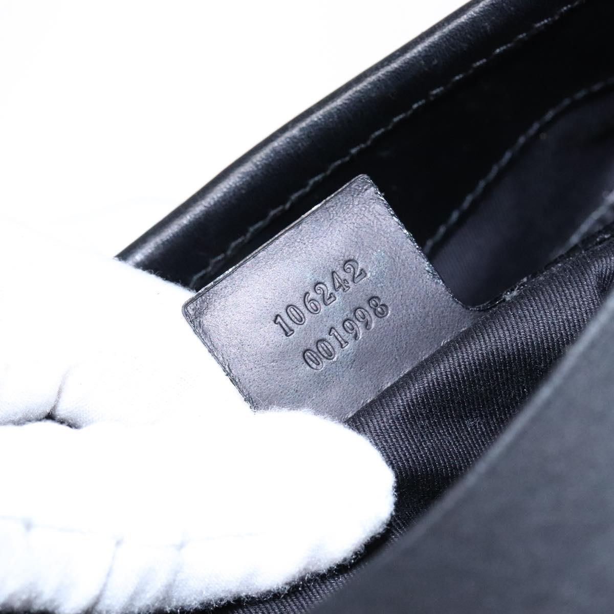 GUCCI GG Canvas Shoulder Bag Black Silver 106242 Auth ki5969