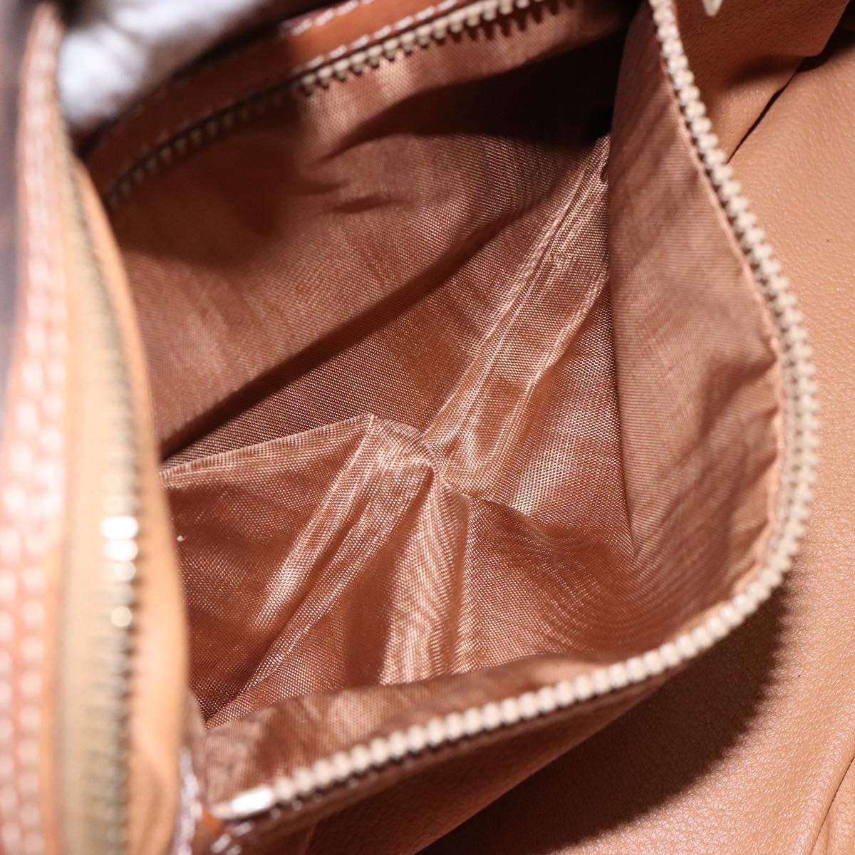 CELINE Macadam Canvas Hand Bag PVC Leather Brown Gold Auth ki5970