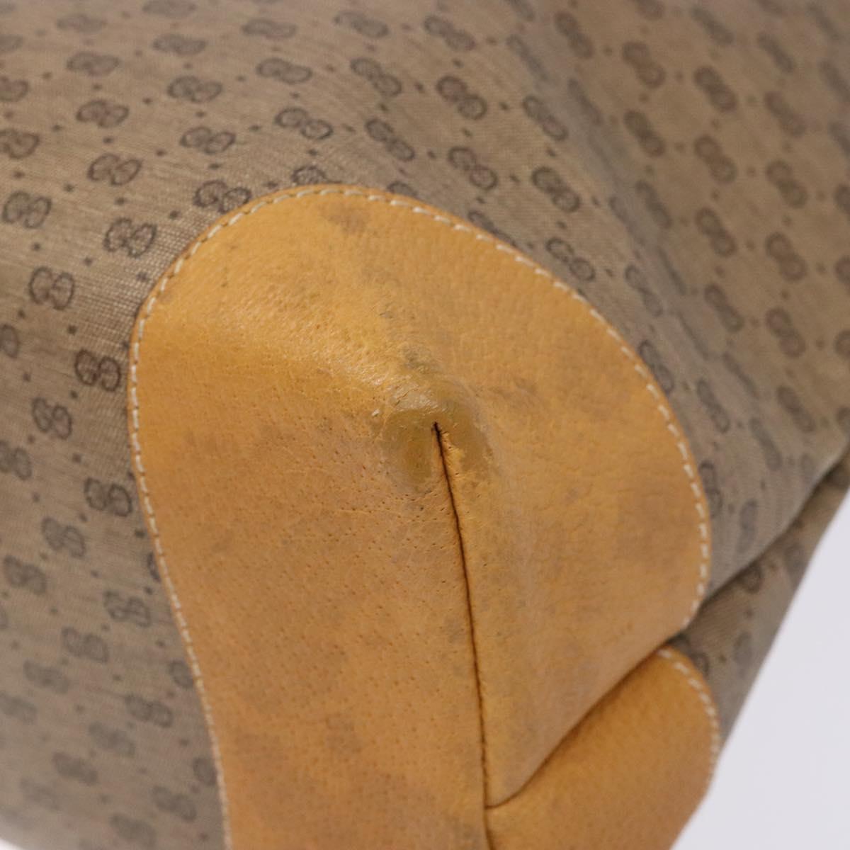 GUCCI Micro GG Supreme Tote Bag PVC Beige Gold Auth ki5973