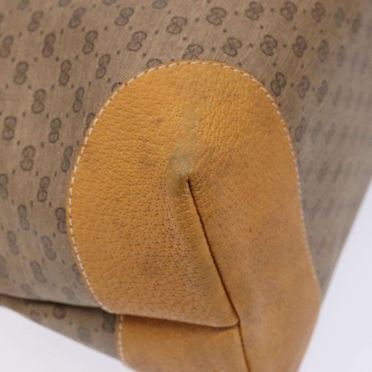 GUCCI Micro GG Supreme Tote Bag PVC Beige Gold Auth ki5973