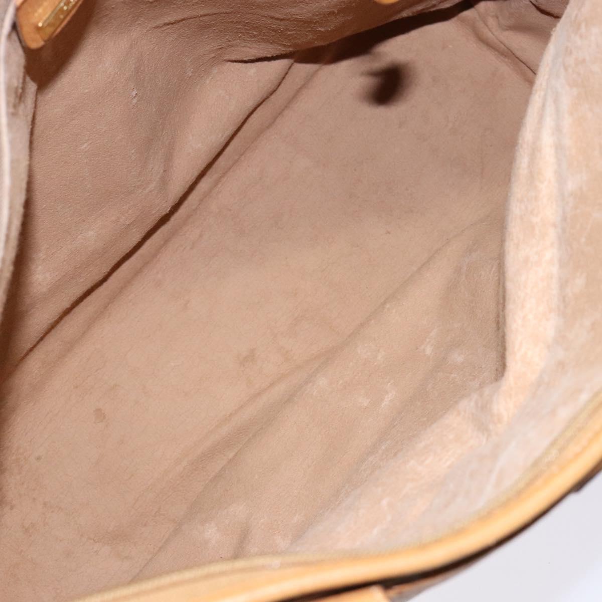 GUCCI Micro GG Supreme Tote Bag PVC Beige Gold Auth ki5973