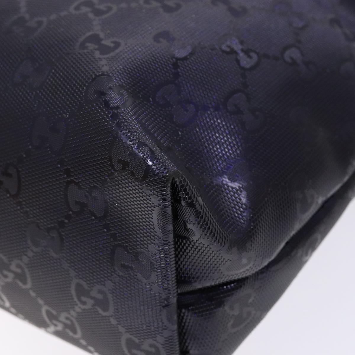 GUCCI GG implementation Tote Bag PVC Navy Silver 211133 Auth ki5982