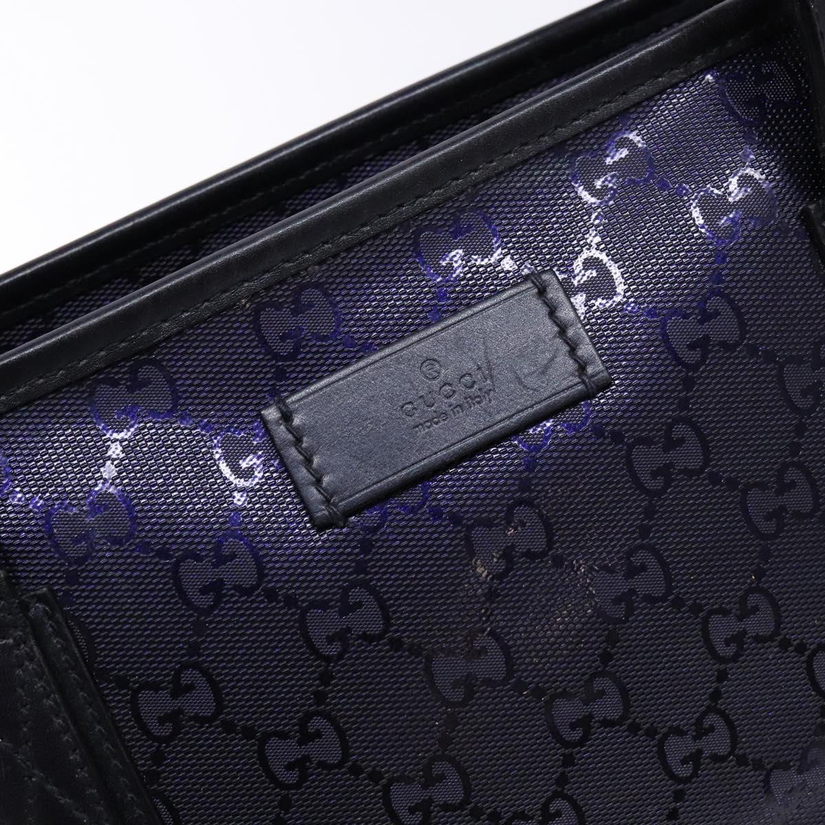 GUCCI GG implementation Tote Bag PVC Navy Silver 211133 Auth ki5982