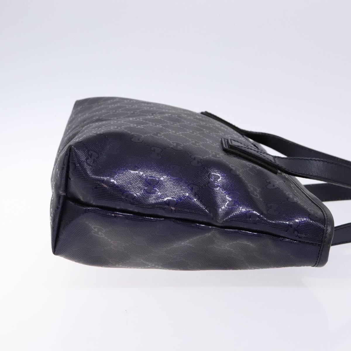 GUCCI GG implementation Tote Bag PVC Navy Silver 211133 Auth ki5982