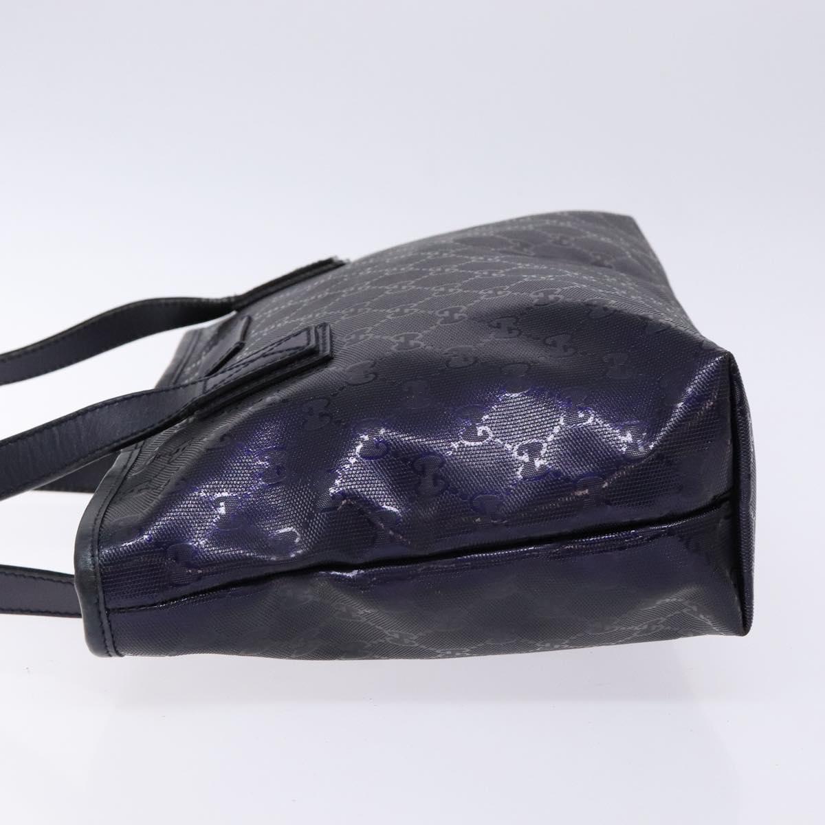GUCCI GG implementation Tote Bag PVC Navy Silver 211133 Auth ki5982
