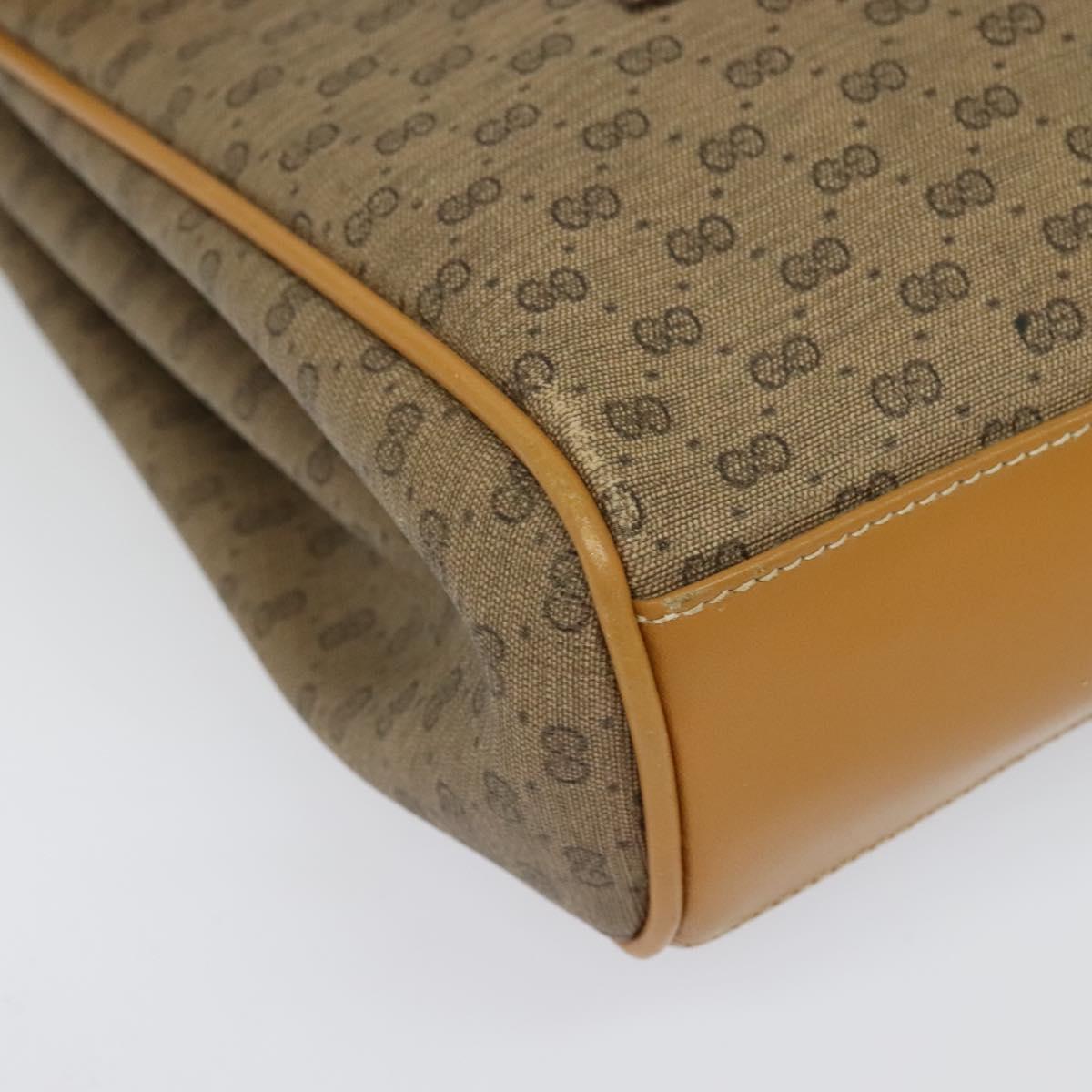 GUCCI Micro GG Supreme Hand Bag PVC Beige Gold 001 115 1199 Auth ki5990