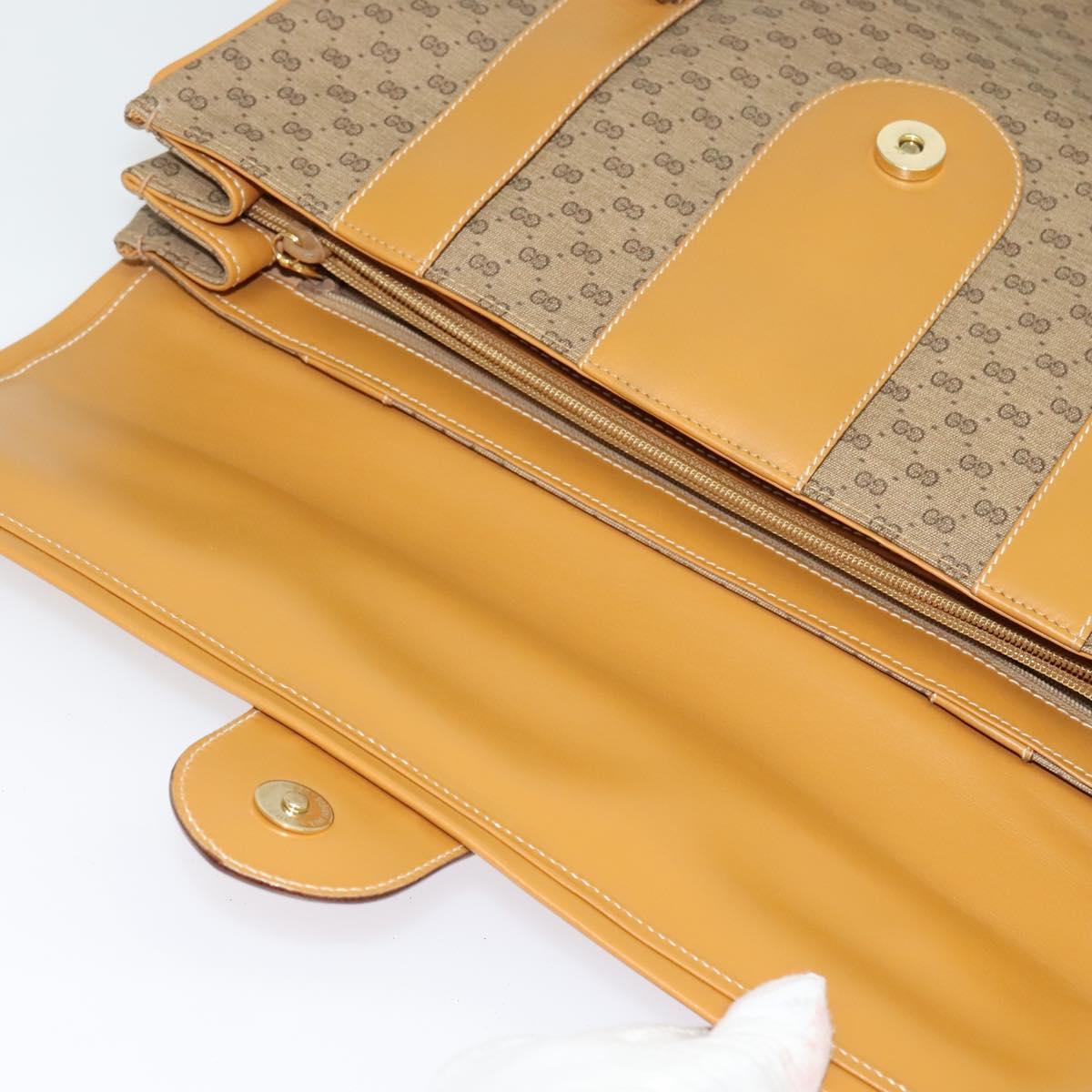 GUCCI Micro GG Supreme Hand Bag PVC Beige Gold 001 115 1199 Auth ki5990
