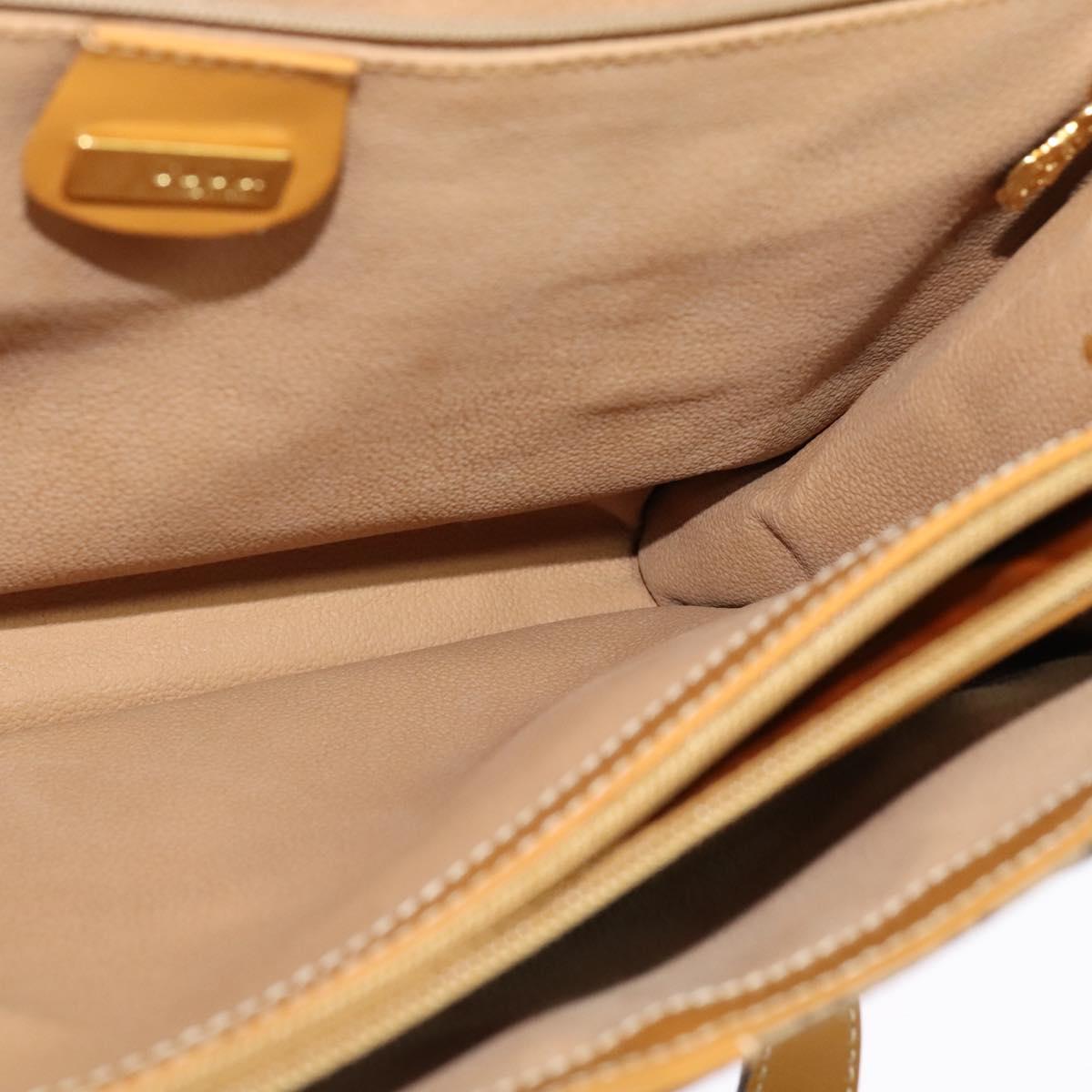 GUCCI Micro GG Supreme Hand Bag PVC Beige Gold 001 115 1199 Auth ki5990