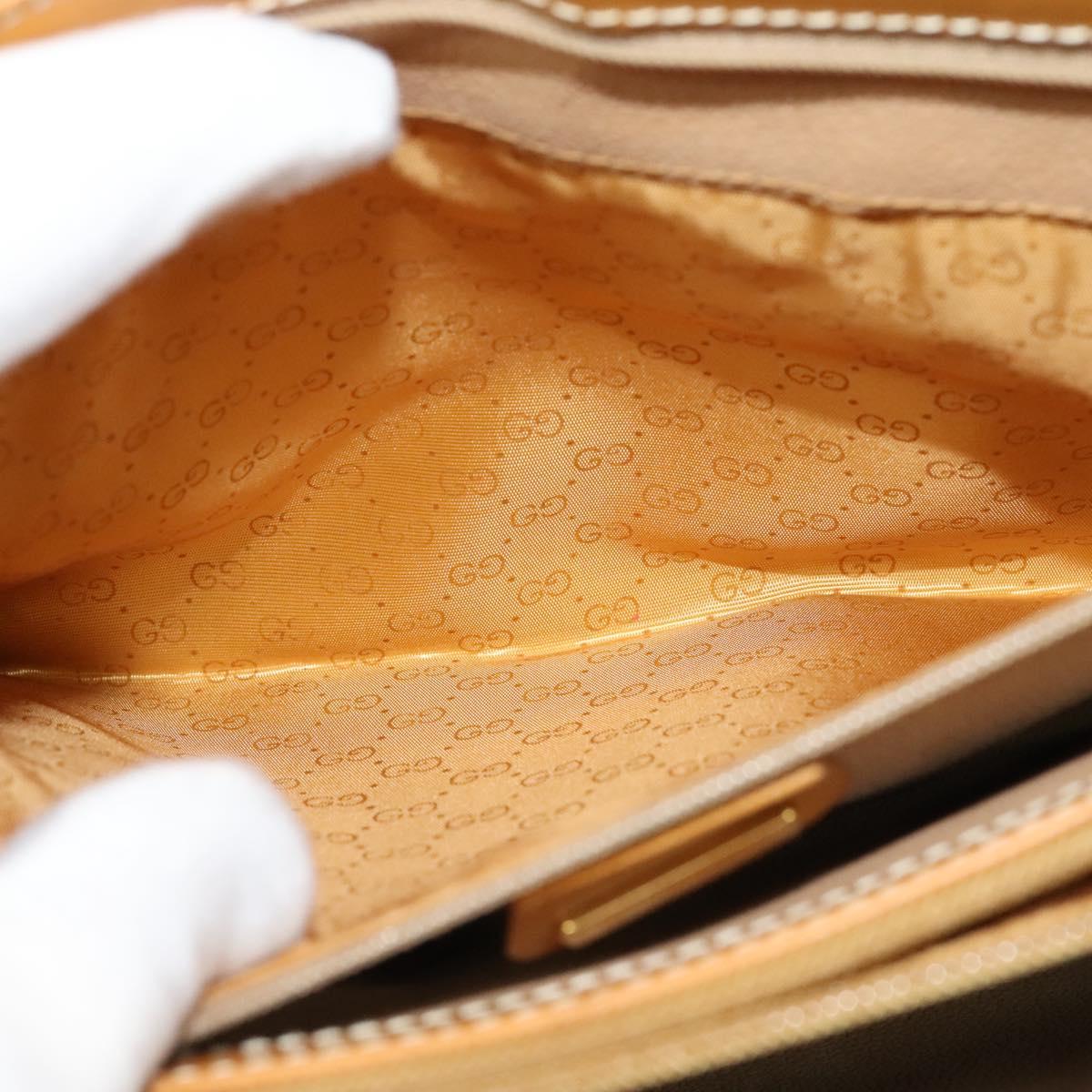 GUCCI Micro GG Supreme Hand Bag PVC Beige Gold 001 115 1199 Auth ki5990