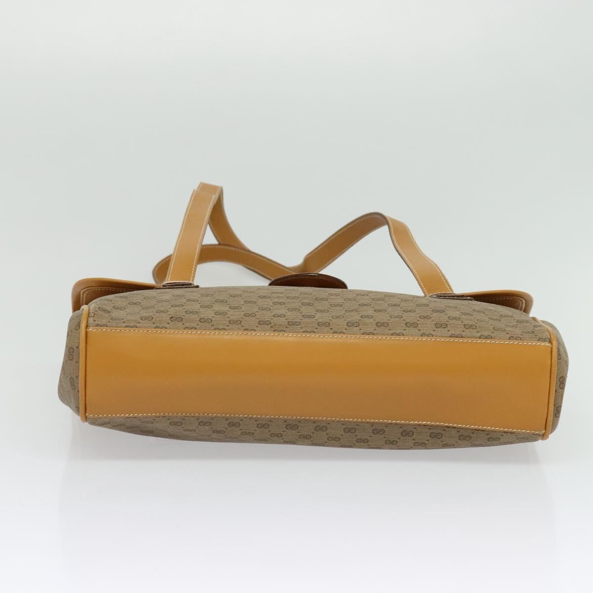 GUCCI Micro GG Supreme Hand Bag PVC Beige Gold 001 115 1199 Auth ki5990