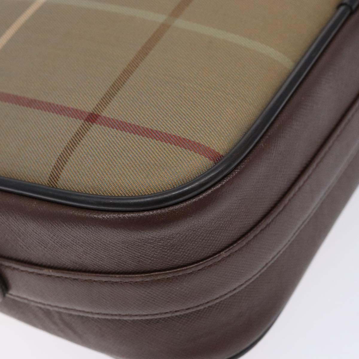 Burberrys Nova Check Shoulder Bag Canvas Beige Brown Auth ki5994