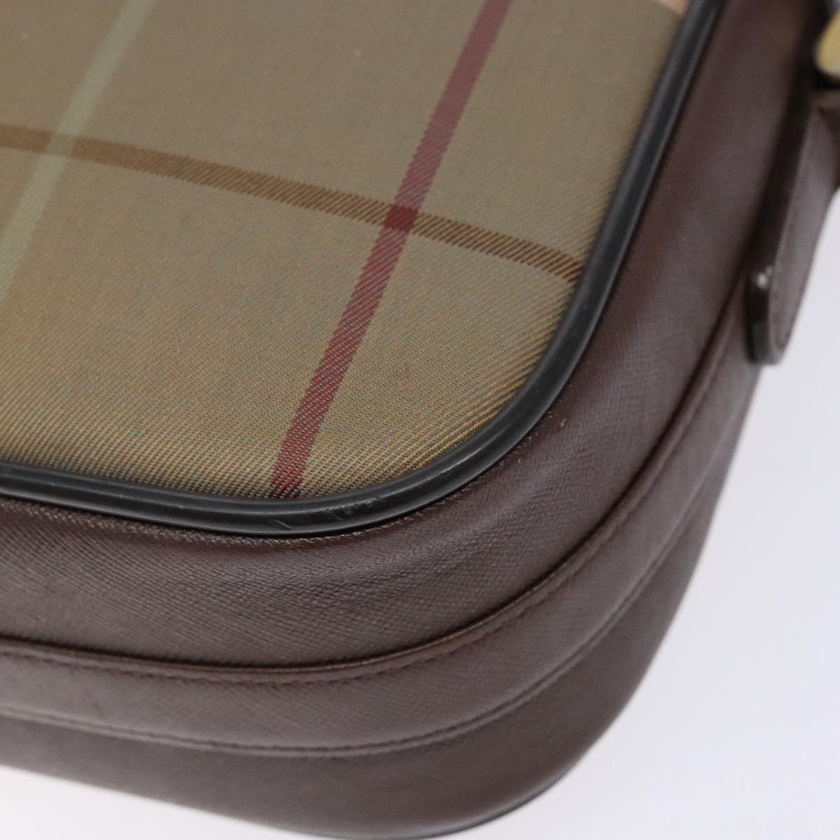 Burberrys Nova Check Shoulder Bag Canvas Beige Brown Auth ki5994