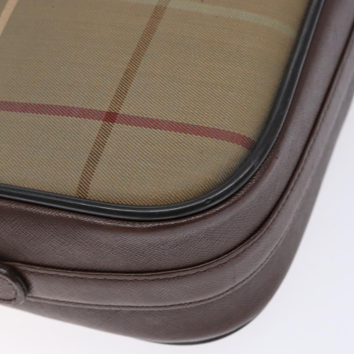 Burberrys Nova Check Shoulder Bag Canvas Beige Brown Auth ki5994