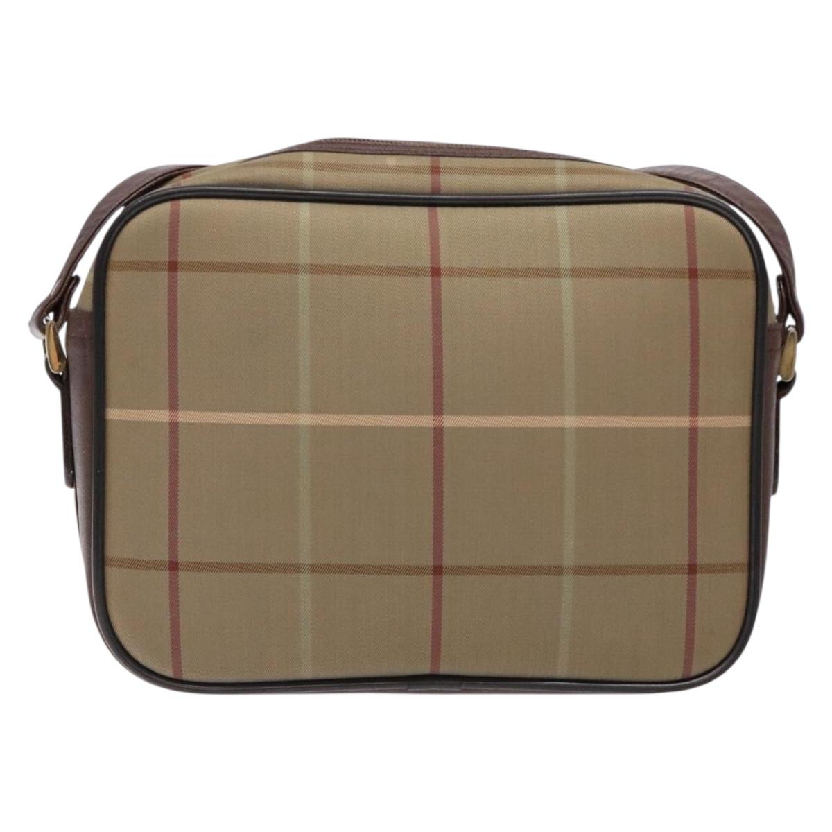 Burberrys Nova Check Shoulder Bag Canvas Beige Brown Auth ki5994