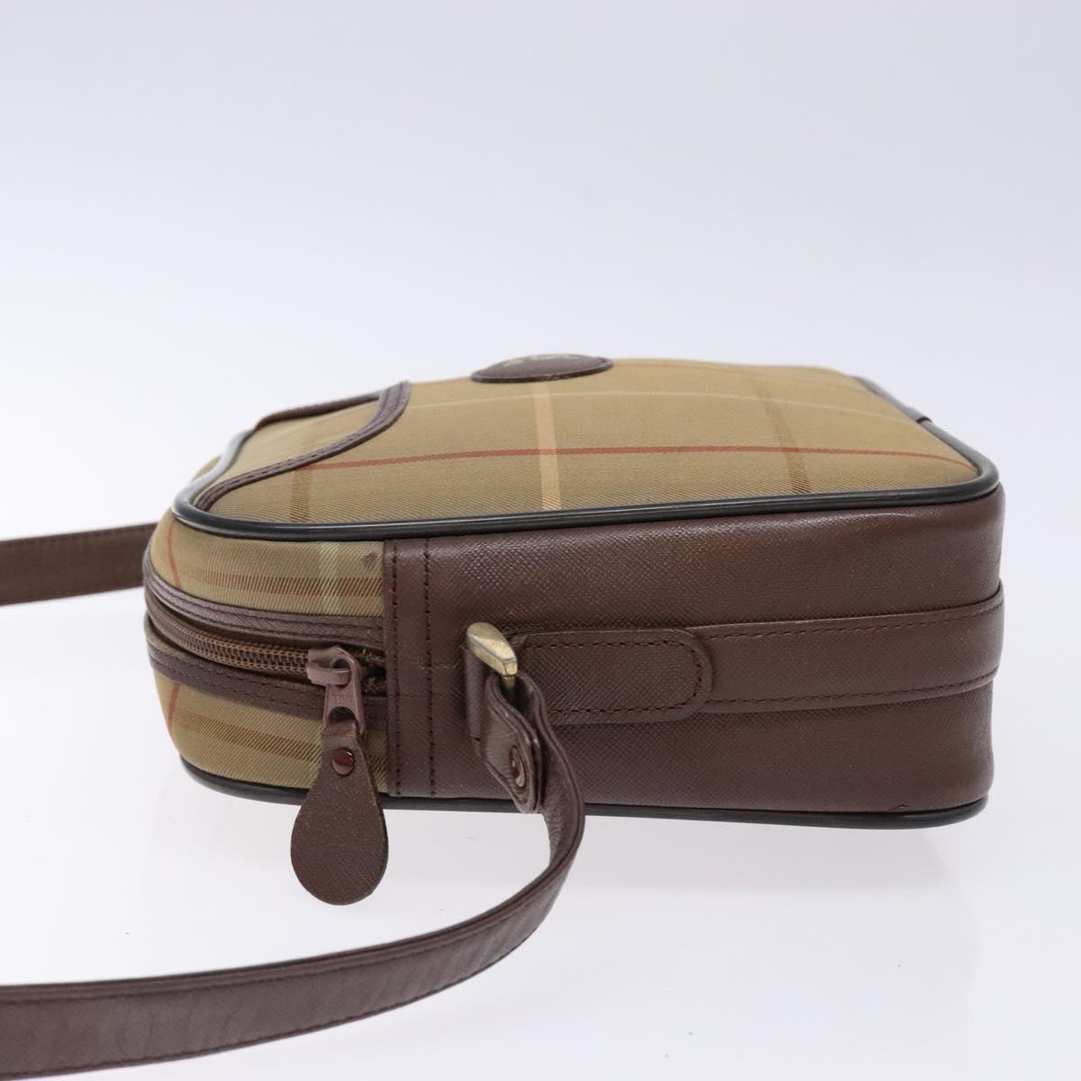 Burberrys Nova Check Shoulder Bag Canvas Beige Brown Auth ki5994