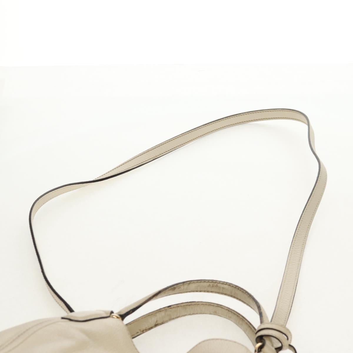 GUCCI Soho Shoulder Bag Leather 2way White Auth ki5995