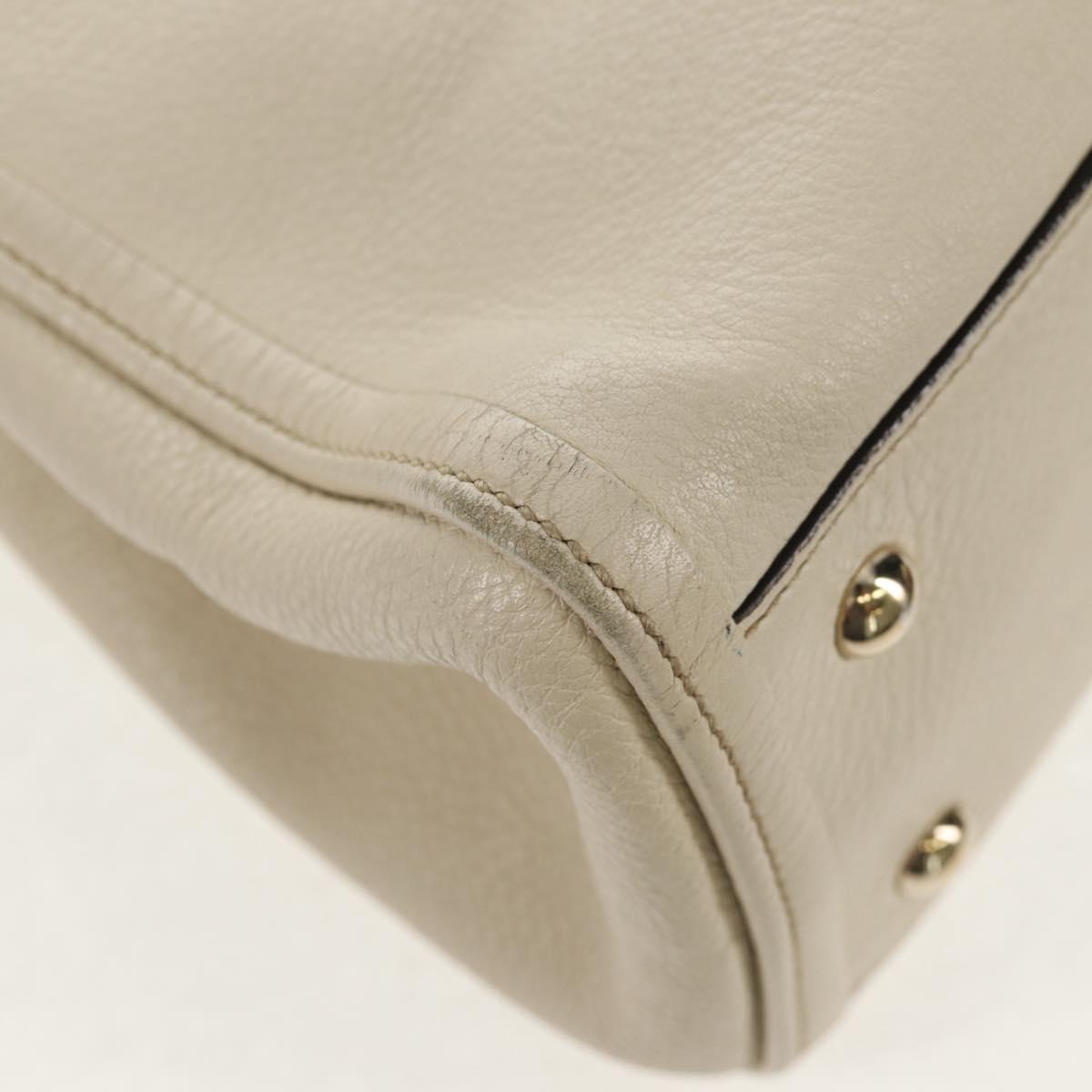 GUCCI Soho Shoulder Bag Leather 2way White Auth ki5995