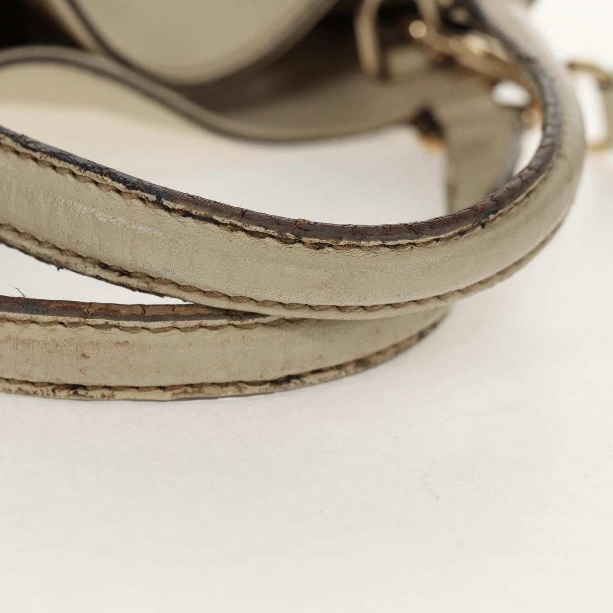 GUCCI Soho Shoulder Bag Leather 2way White Auth ki5995