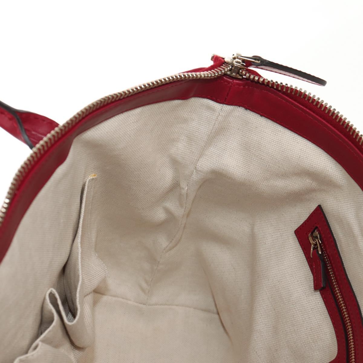 GUCCI GG Canvas Heart bit Tote Bag 2way Beige Red Auth ki5996V