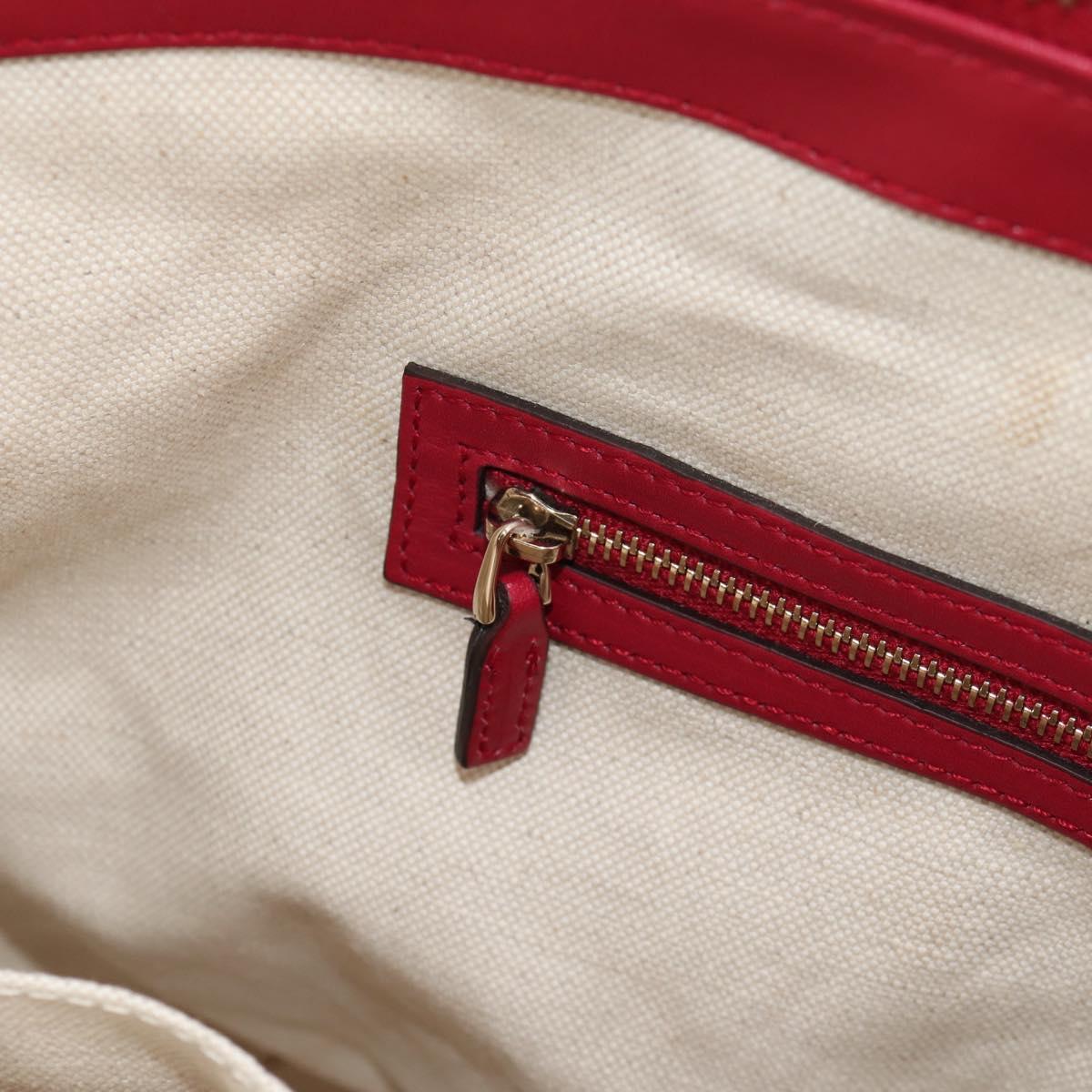 GUCCI GG Canvas Heart bit Tote Bag 2way Beige Red Auth ki5996V
