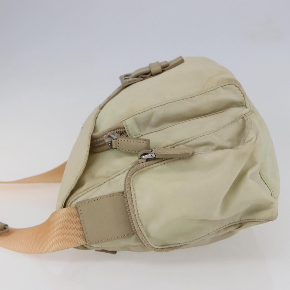 PRADA Shoulder Bag Nylon Beige Auth ki5997
