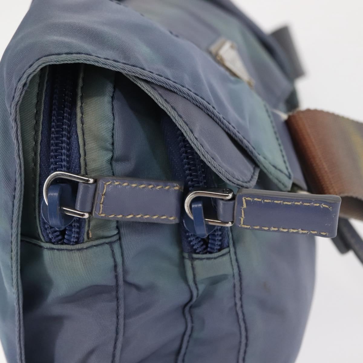 PRADA Shoulder Bag Nylon Light Blue Auth ki5998