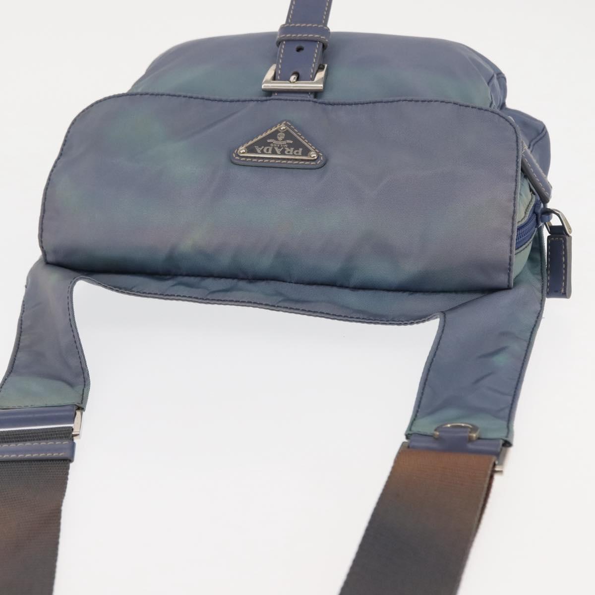 PRADA Shoulder Bag Nylon Light Blue Auth ki5998
