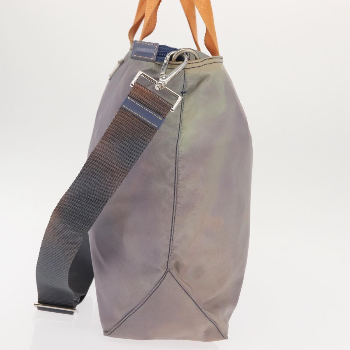 PRADA Tote Bag Nylon 2way Purple Orange Auth ki5999