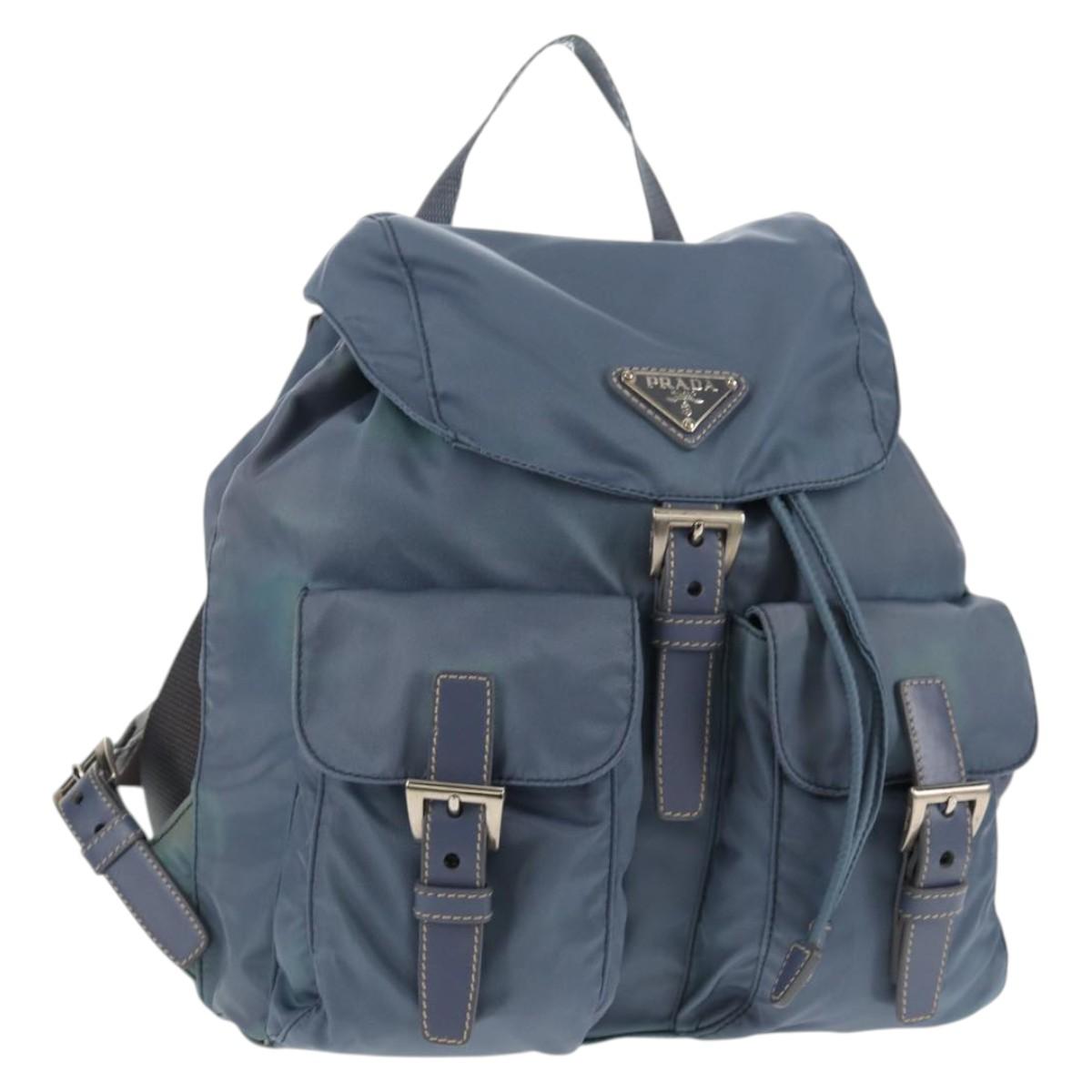 PRADA Backpack Nylon Light Blue Auth ki6000