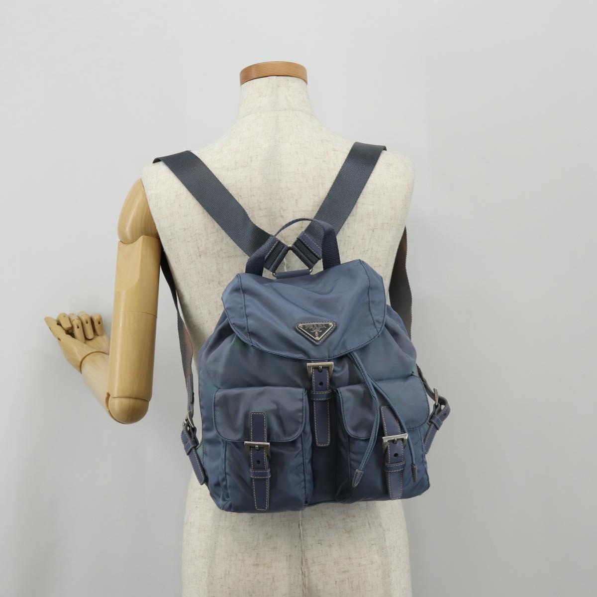 PRADA Backpack Nylon Light Blue Auth ki6000