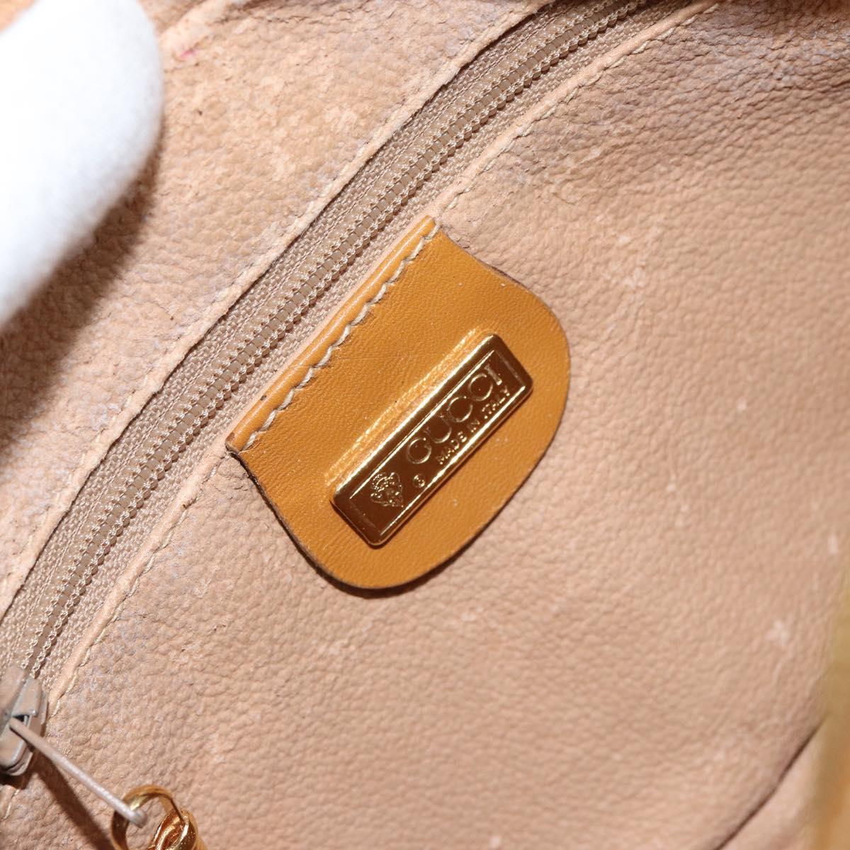 GUCCI Micro GG Canvas Shoulder Bag PVC Leather Beige Auth ki6001