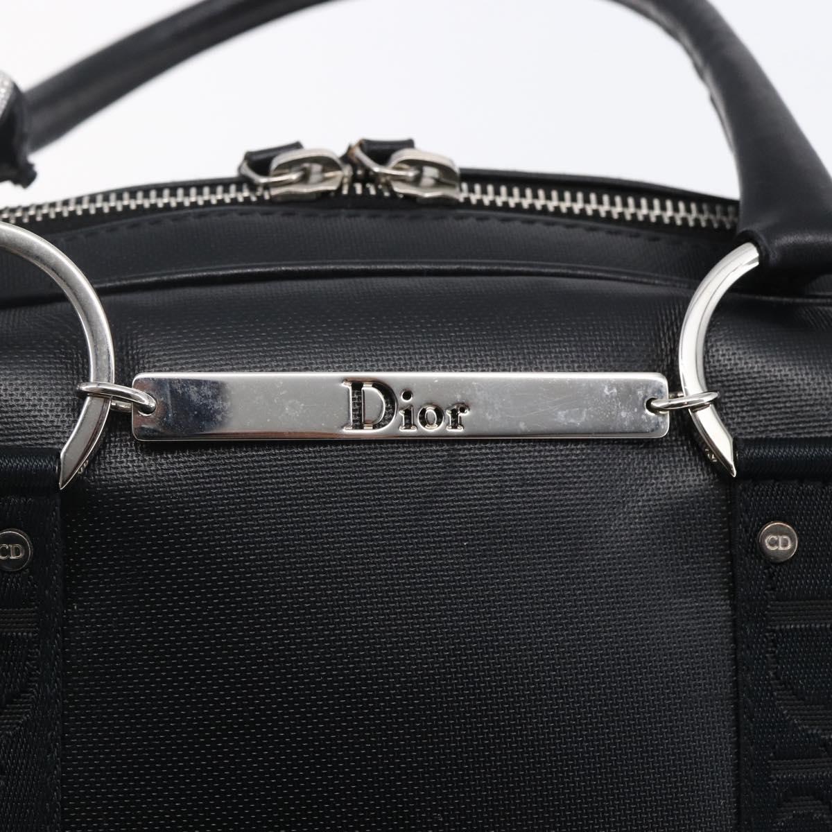Christian Dior Boston Bag Leather Black Auth ki6003