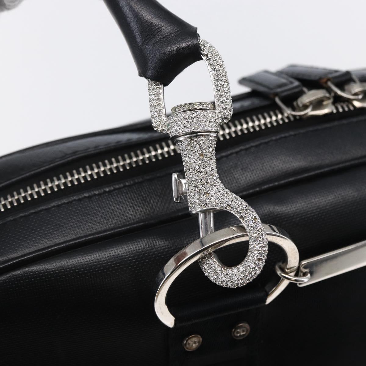 Christian Dior Boston Bag Leather Black Auth ki6003