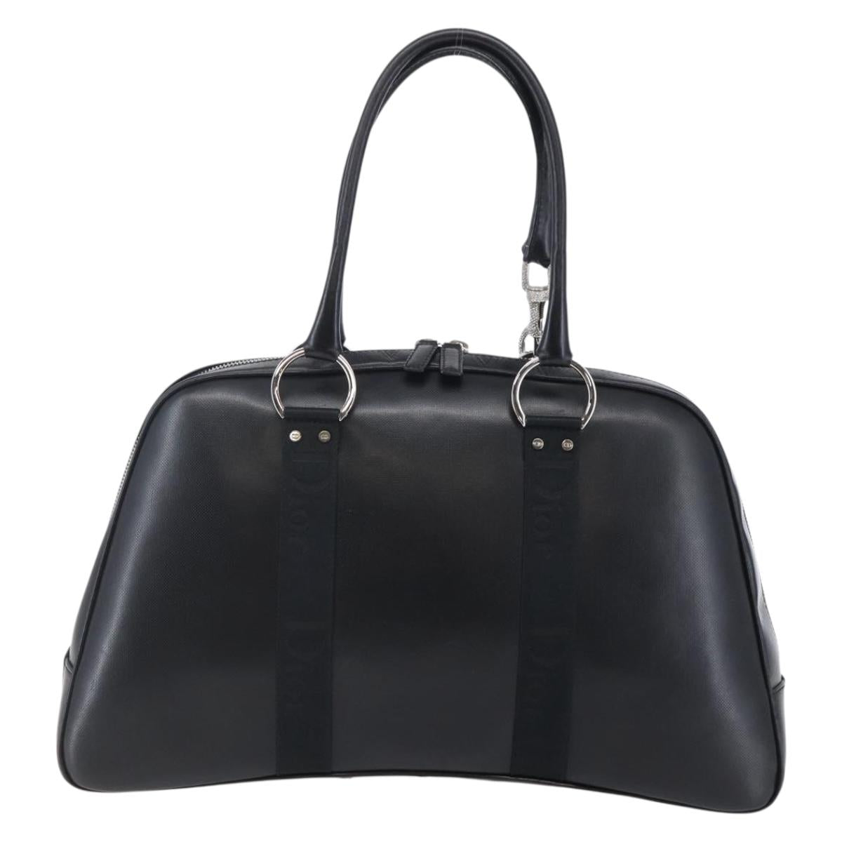Christian Dior Boston Bag Leather Black Auth ki6003