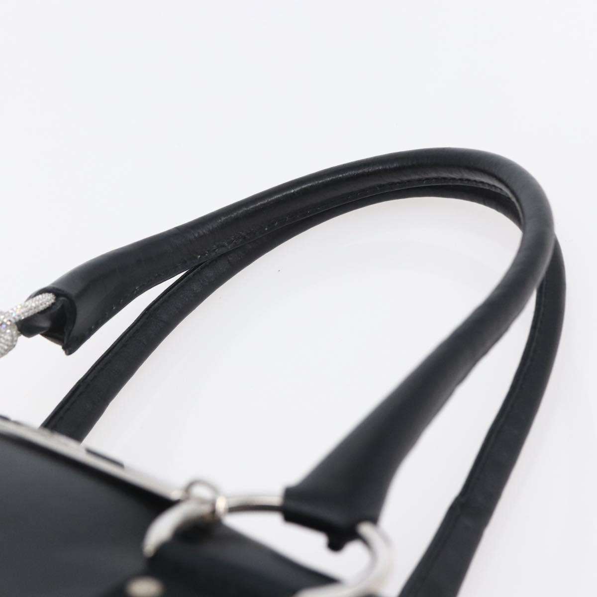 Christian Dior Boston Bag Leather Black Auth ki6003