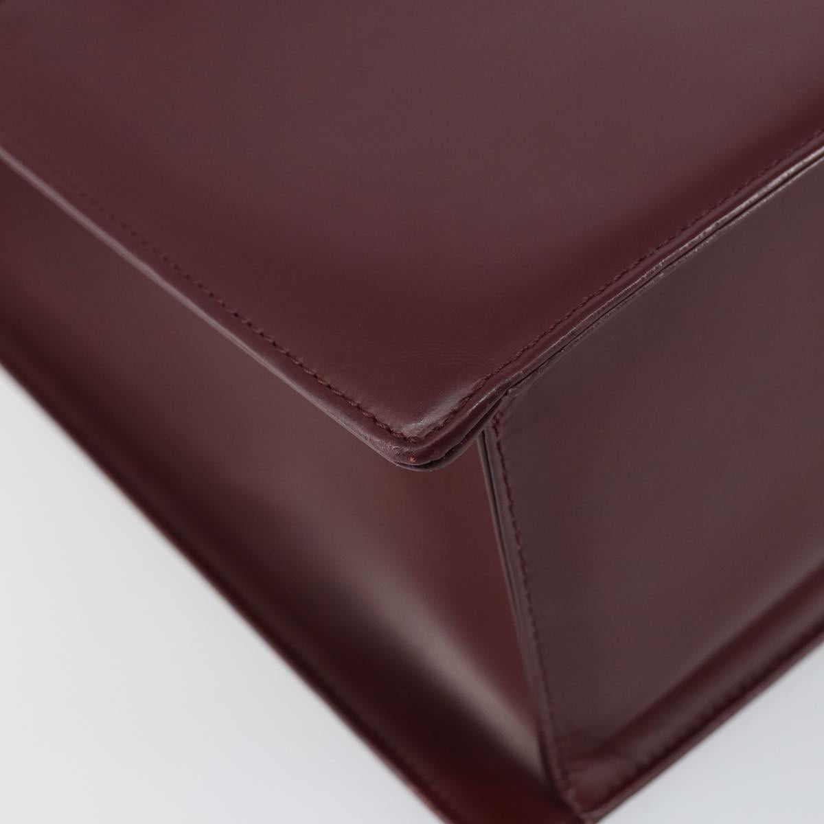 BURBERRY Nova Check Hand Bag Canvas Leather Bordeaux Beige Auth ki6009