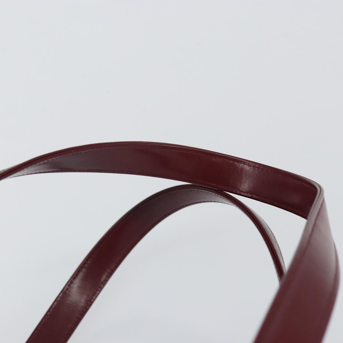 BURBERRY Nova Check Hand Bag Canvas Leather Bordeaux Beige Auth ki6009