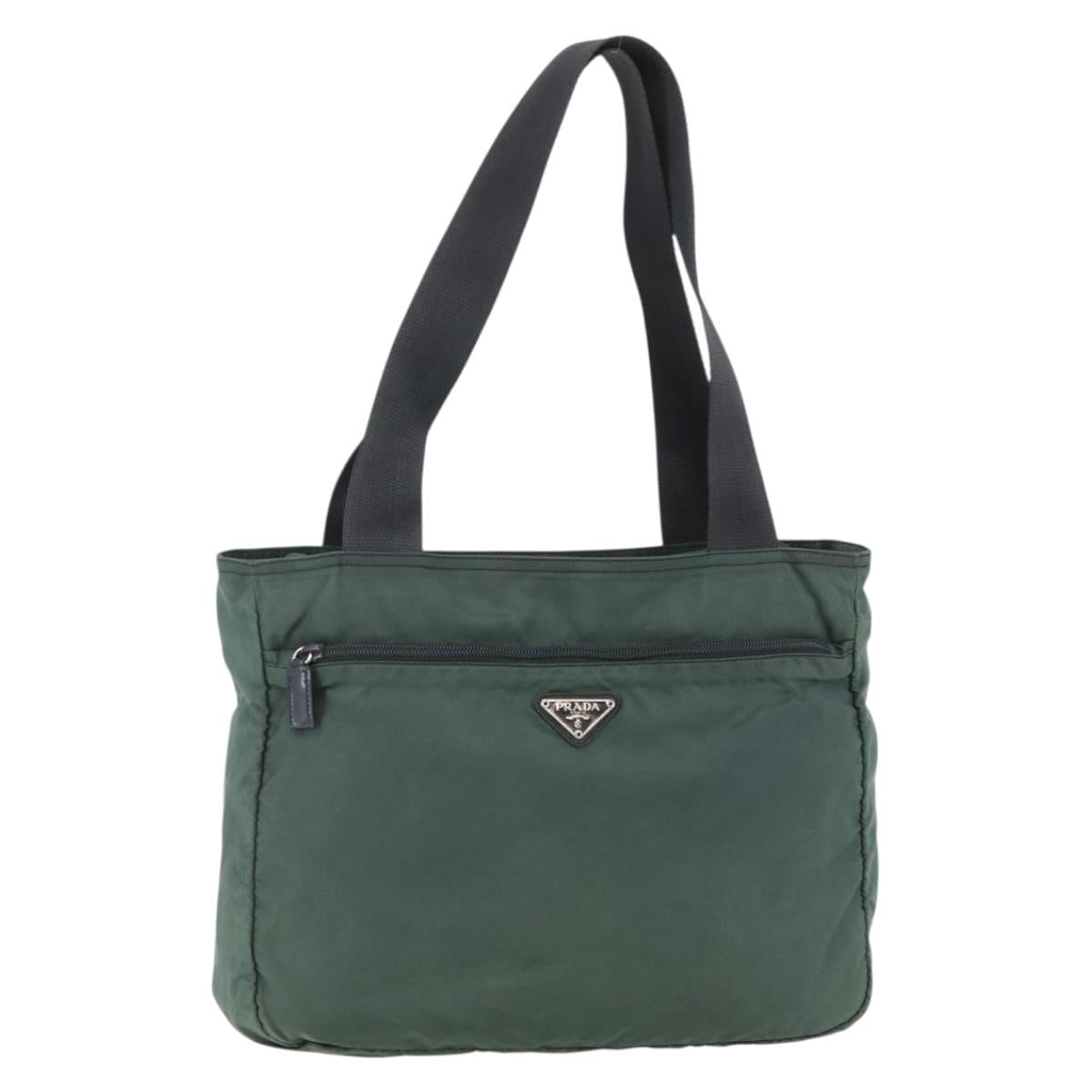 PRADA Tote Bag Nylon Khaki Auth ki6013