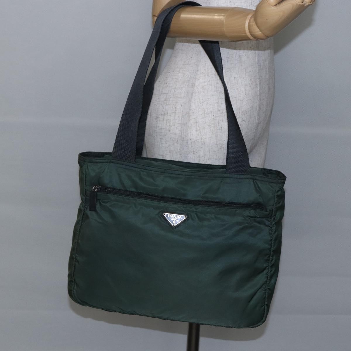 PRADA Tote Bag Nylon Khaki Auth ki6013