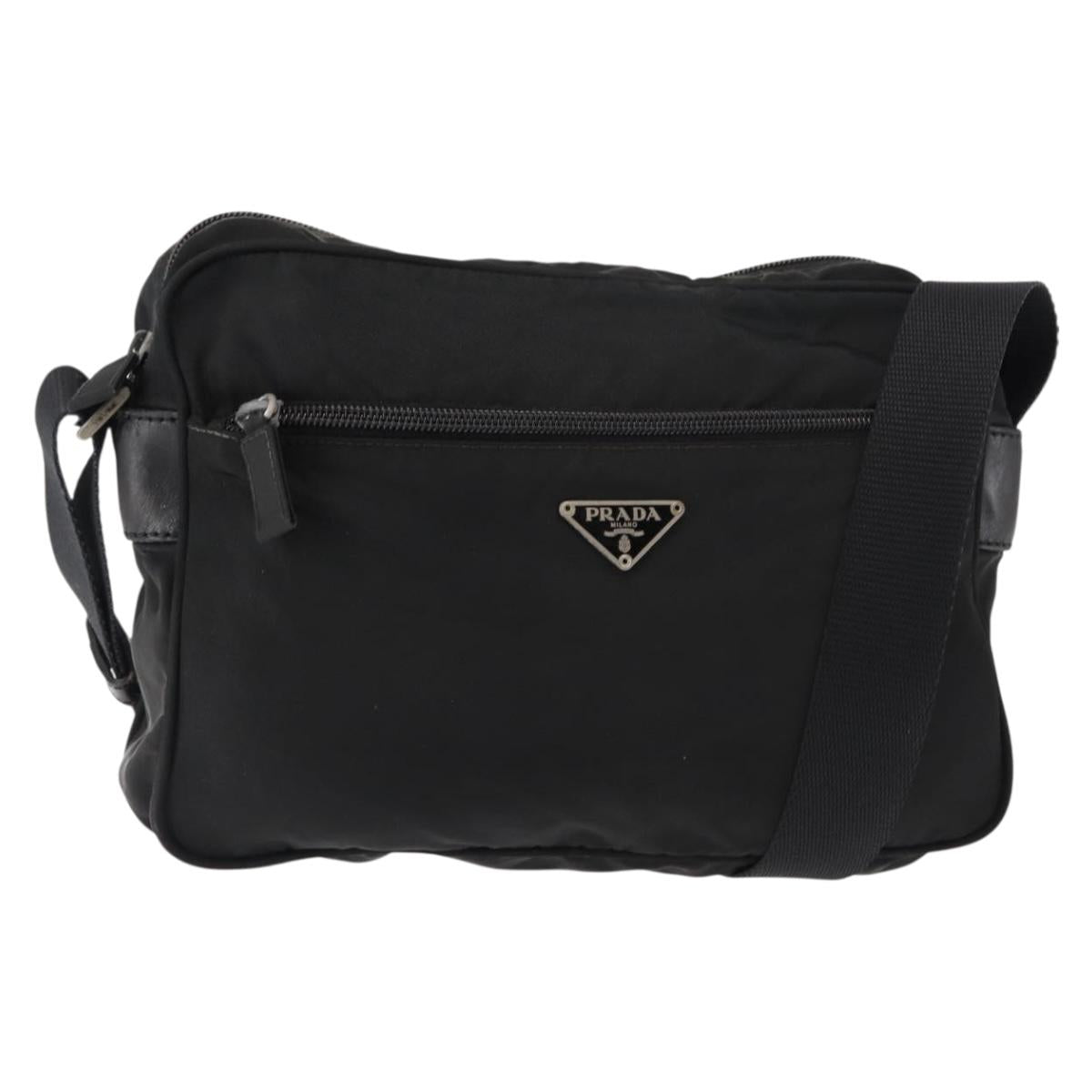 PRADA Shoulder Bag Nylon Black Auth ki6014