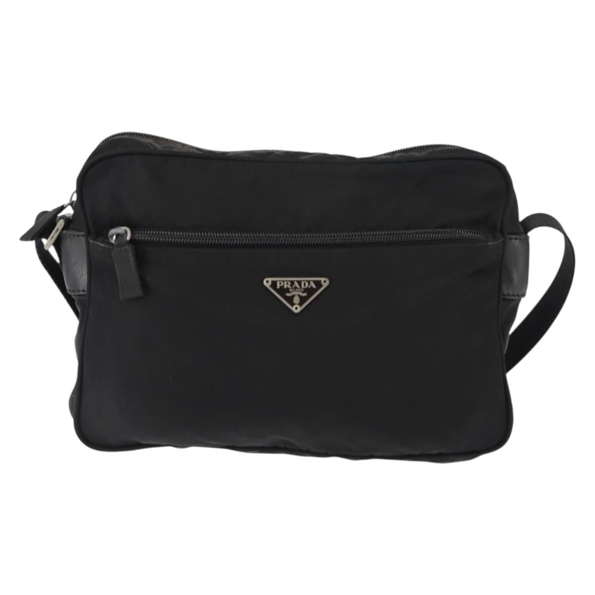 PRADA Shoulder Bag Nylon Black Auth ki6014