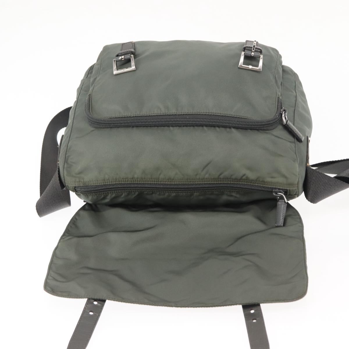 PRADA Shoulder Bag Nylon Khaki Auth ki6015