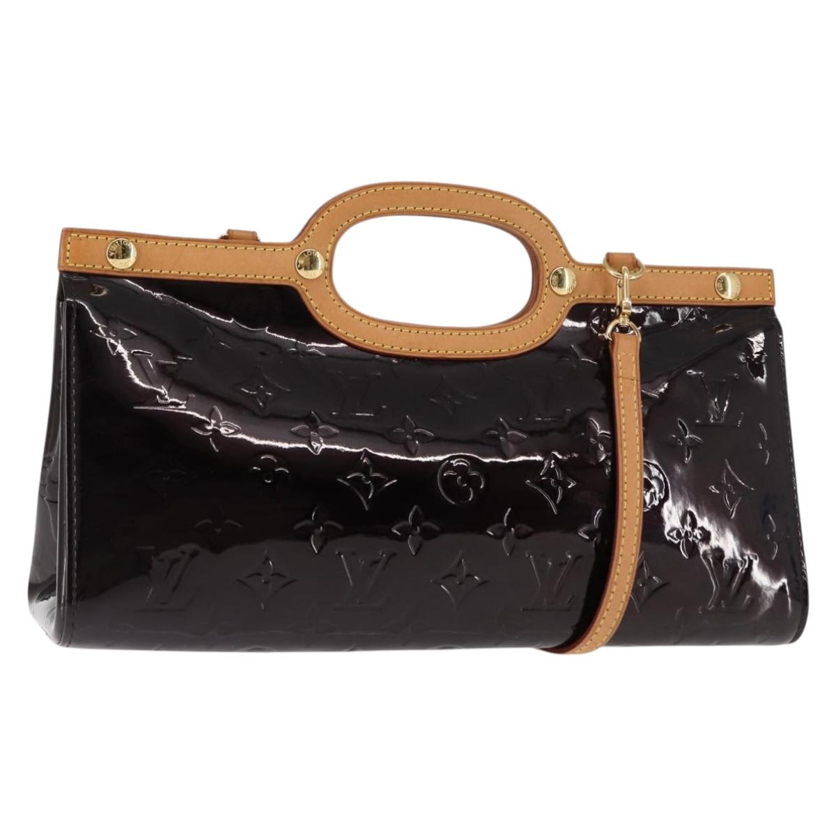 LOUIS VUITTON Monogram Vernis Roxbury Drive Hand Bag Amarante M91995 Auth ki6016