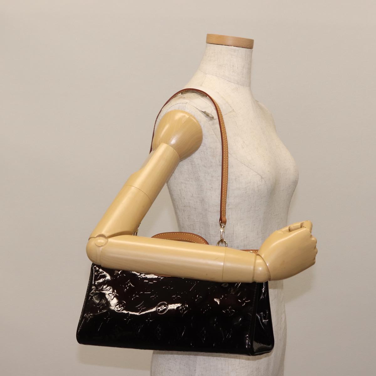 LOUIS VUITTON Monogram Vernis Roxbury Drive Hand Bag Amarante M91995 Auth ki6016