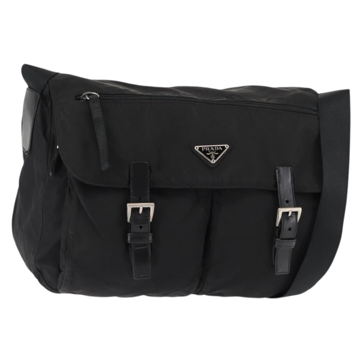 PRADA Shoulder Bag Nylon Black Auth ki6017