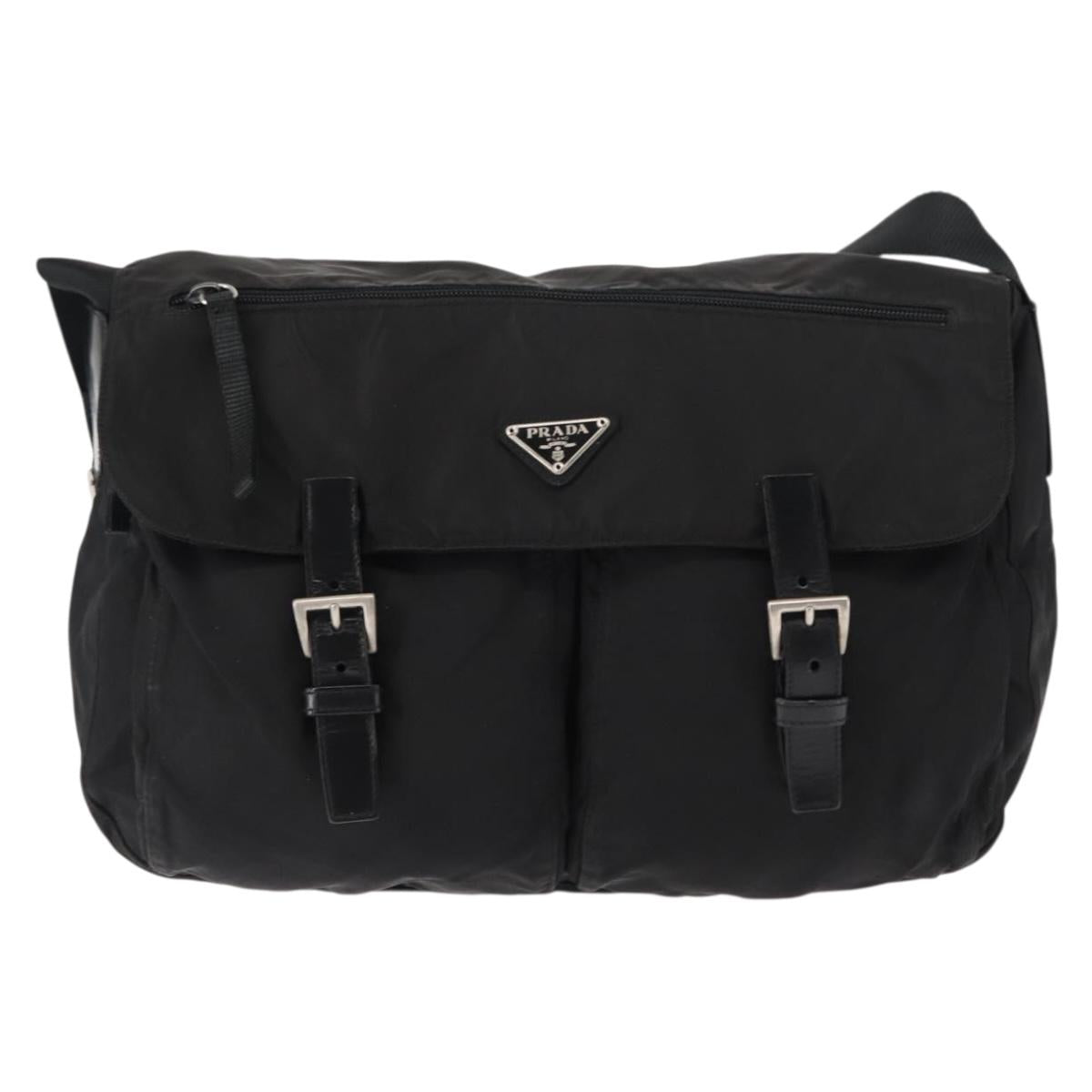 PRADA Shoulder Bag Nylon Black Auth ki6017